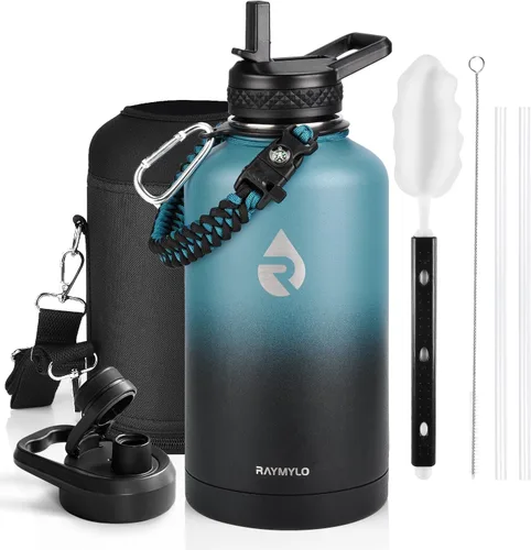 Miniatura 78 de RAYMYLO Botella de agua aislada de 24 onzas, de acero inoxidable con triple pared al vacío (fría durante 48 horas, caliente durante 24 horas), a