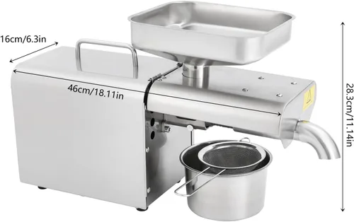 Miniatura 3 de Máquina de prensa de aceite 750W Máquina extractora de prensa de aceite automática eléctrica caliente/fría, máquina de extracción de aceite orgánico