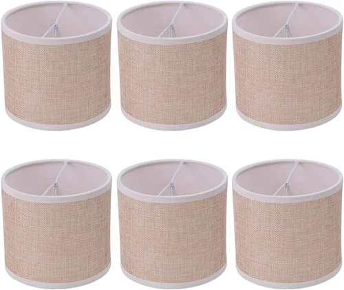 Miniatura 9 de Wellmet Pantallas de Lámpara, Pantallas Pequeñas de Candelabro SOLO para Bombillas de Vela, Pantallas de Lámpara de Tambor con Clip, Juego de 6