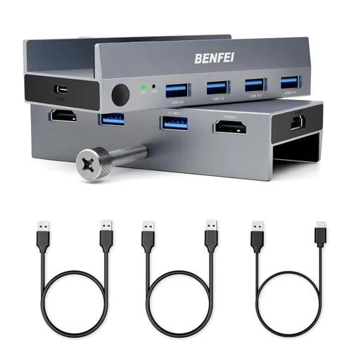 Miniatura 9 de Interruptor USB 3.0, Interruptor USB para 2 Computadoras Compartir 4 USB para PC, Ratón, Teclado, Impresora, Escáner, Selector de Interruptor KVM