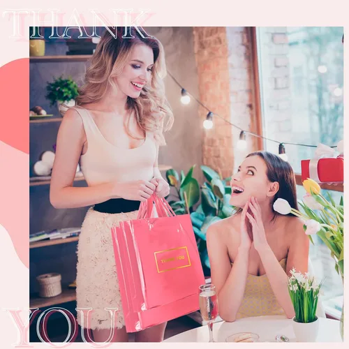 Miniatura 5 de Teling 200 piezas de bolsas de plástico de agradecimiento al por mayor, bolsas de mercancía para bodas y negocios, 9 x 12 pulg, 12 x 15 pulg, 15 x