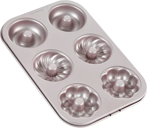 Miniatura 10 de CHEFMADE Molde de donas para tartas, 12 cavidades antiadherentes en forma de oso para hornear al horno (dorado champán)