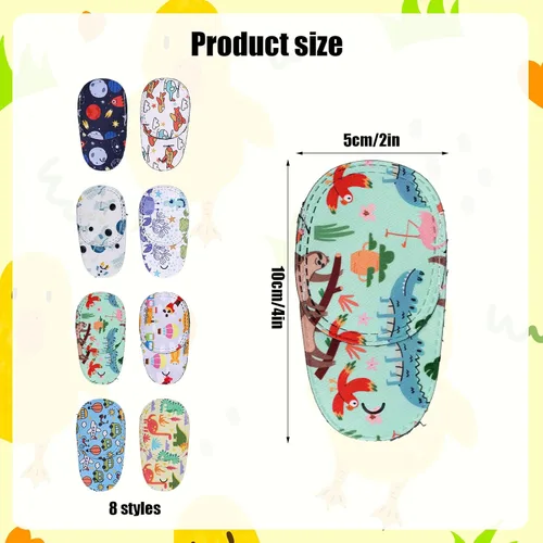 Miniatura 2 de 8 parches para ojos para niños, 3.9 x 2.0 in/4 x 2 pulgadas, poliéster, 8 estilos, divertido, colorido, reutilizable, patrón de dibujos animados