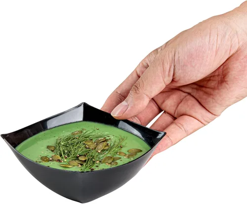 Miniatura 12 de Restaurantware Moderna - Cuencos de plástico de lujo de 8 onzas, 10 cuencos cuadrados desechables para ensalada, duraderos y resistentes