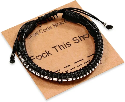 Miniatura 54 de Regalos inspiradores para hombres, pulseras con código morse, pulseras para hombre, regalos de graduación para él, Día del Padre, pulsera de cuero