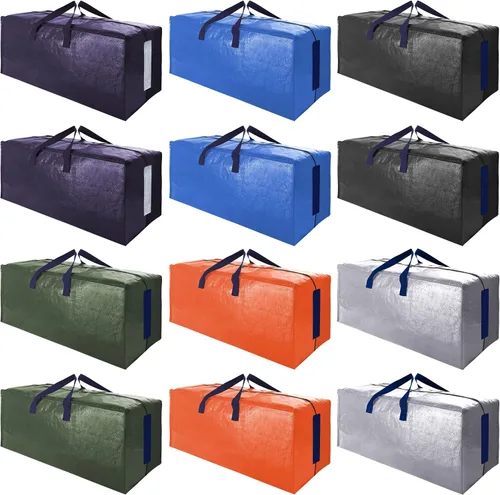 Miniatura 11 de SWEET DOLPHIN Paquete de 8 bolsas de mudanza resistentes de 200 libras con asas envolventes, bolsas de almacenamiento extra grandes para ahorrar