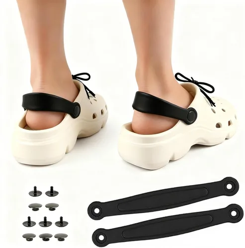 Miniatura 4 de Piezas de repuesto para correa de cocodrilo para hombres y mujeres, correas de repuesto duraderas para zuecos Croc con soporte integrado y remaches