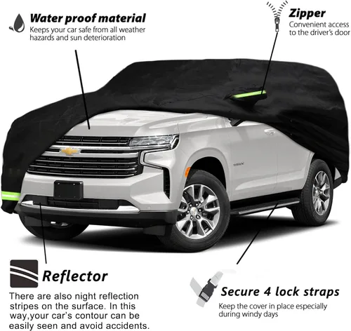 Miniatura 2 de YIXIN Funda impermeable para automóvil Chevrolet Tahoe/GMC Yukon/Cadillac Escalade 2007-2026, ajuste personalizado, correa 100% impermeable