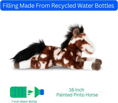 Miniatura 9 de The Petting Zoo Peluche de caballo pinto, diseño de caballo pinto, regalos para niños, animales salvajes de corral Onez, juguete de peluche