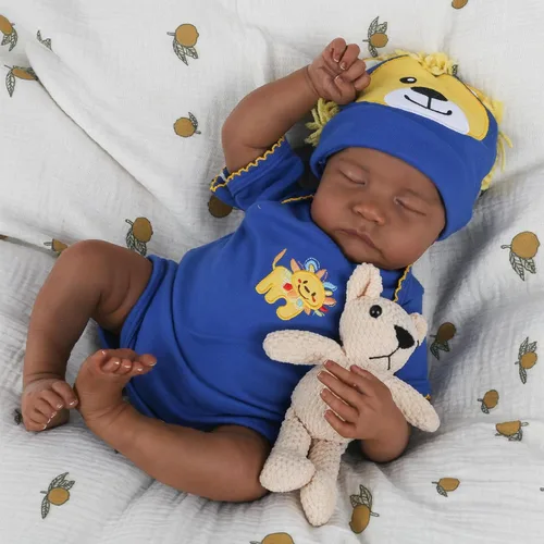 Miniatura 2 de CHAREX Muñecas Realistas de Bebé Renacido Negras - 18 pulgadas Bebé Recién Nacido Afroamericano, Cuerpo Suave Muñeca de Bebé Durmiente de Vida Real