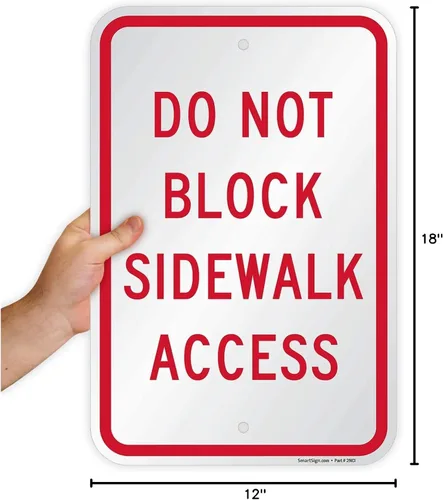 Miniatura 6 de SmartSign - K-8942-AL-12x18 "Do Not Block Sidewalk Access" Letrero 12" x 18" Aluminio Rojo sobre Blanco