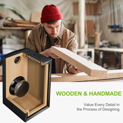 Miniatura 5 de SINGING WOOD Altavoces pasivos T25 de 2 vías para estantería de 60 vatios (30 W x 2) con soporte de montaje en pared preinstalado, acabado de madera