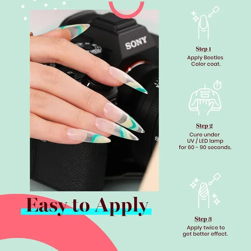 Miniatura 101 de Beetles - Esmalte de uñas de gel marrón – 0.5 onzas líquidas de esmalte de gel marrón oscuro, lámpara LED UV para uñas, regalo de manicura para I