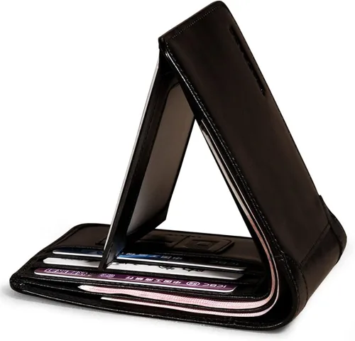 Miniatura 4 de MANBANG - Cartera de piel de vacuno con capacidad extra para hombre