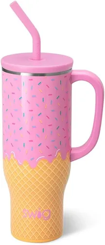 Miniatura 26 de Swig Life - Taza Mega de 40 onzas, Taza de 40 oz con asa y pajita, apta para portavasos, apta para lavavajillas, taza aislante extra grande