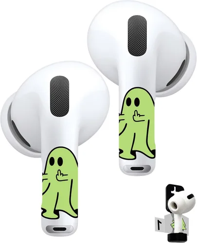 Miniatura 20 de RockMax Piel de dinosaurio brillante para AirPods, fácil de identificar, envolturas adhesivas universales para AirPods Pro 3/2/1 y Gen 1/2/3/4