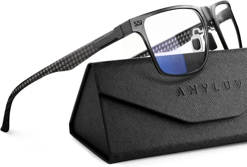 ANYLUV Blue Light Glasses Men, Relieve Eyestrain and Eye Protection, Al-Mg Metal Computer Blue Light Blocking Glasses