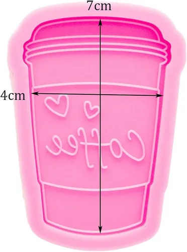 Miniatura 2 de Brillante taza de café forma de silicona llavero molde de arcilla polimérica collar de resina epoxi joyería epoxi molde artesanía llavero resina