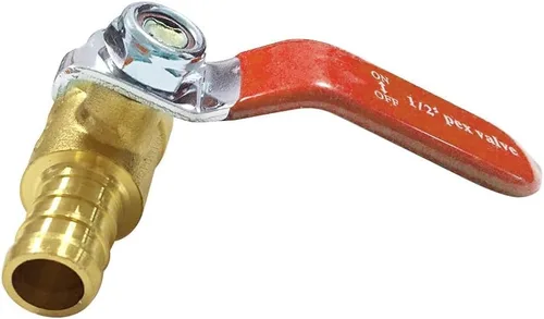 Miniatura 7 de Joywayus 2 válvulas de bola PEX, válvula de cierre de puerto completo de latón PEX de 1/2 pulgada, cuarto de vuelta caliente (rojo) frío (azul)
