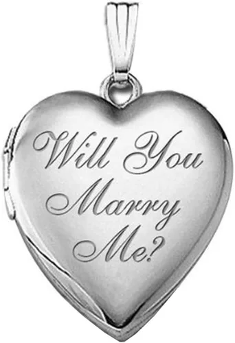 Miniatura 2 de Plata de Ley "Will you marry me" Sweetheart medallón34inch X 34inch