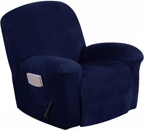 Miniatura 37 de Aedlcal Fundas para sofá reclinable, 10 piezas, fundas de sofá reclinable de felpa de terciopelo con consola central, con bolsillo lateral