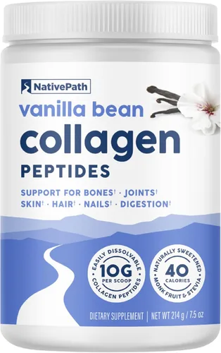 NativePath Péptidos de colágeno – Colágeno hidrolizado tipo 1 y 3. Proteína en polvo cetogénica y paleo alimentada con pasto para cabello, piel,