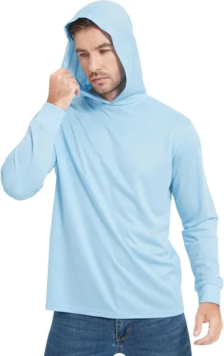 Miniatura 5 de ProtectX Sudadera ligera de manga larga con protección solar de alta visibilidad, UPF 50+ de secado rápido, camisa SPF UV, ropa activa