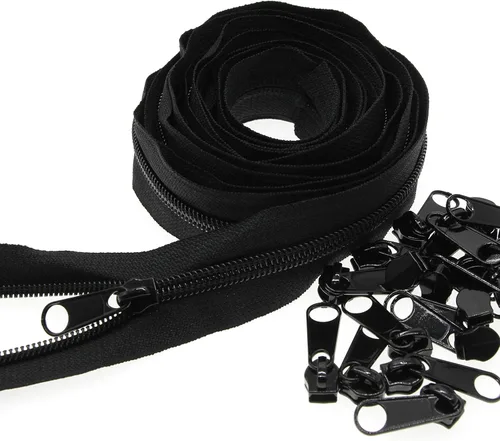 Miniatura 15 de Leekayer The Yard - Cremalleras de bobina de nailon blanco #5 a granel de 10 yardas con 25 deslizadores plateados para costura DIY bolsa