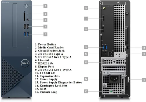 Miniatura 2 de DELL Computadora de escritorio pequeña Inspiron 3020S 2023, Intel Core i5-13400, gráficos Intel UHD 730, Bluetooth, WiFi, Windows 11 Pro, servicios