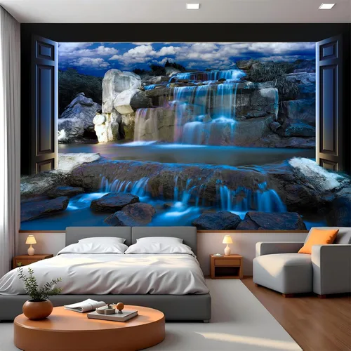 Miniatura 18 de FLFK Murales de Pared Despegables y Adhesivos de Paisaje de Cascada 78.7"x59" - Papel Tapiz Autoadhesivo Pintura Adhesivo Grande XXL Póster