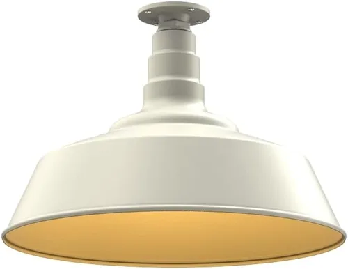 Miniatura 38 de Steel Lighting Co. Manhattan Warehouse Light Lámpara colgante montada en el techo Cúpula de 20 pulgadas Montaje al ras Luz de granero