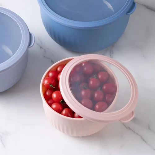 Miniatura 10 de COOK WITH COLOR Tazones de preparación con tapas - Juego de tazones pequeños de mezcla de plástico anchos y profundos anidables con tapas, juego