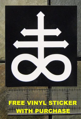Miniatura 3 de Tapiz de pared con cruz de Leviatán, sello de calavera de cabra de Lucifer Demonio Demoníaco Dragón Demonio Evil Mendes Cabeza de Cabra gótico Metal