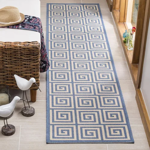 Miniatura 27 de SAFAVIEH Linden Collection - Alfombra lavable para exteriores, alfombra de pasillo de 2.2 x 8 pies, color rojo y crema, no desprende pelusa y fácil