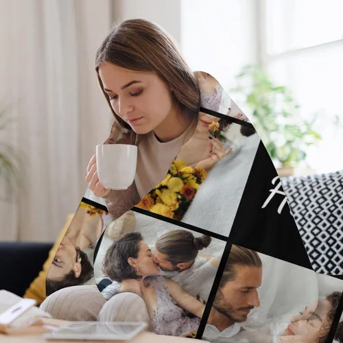Miniatura 5 de D-Story Manta personalizada con fotos con cualquier texto - Mantas con imágenes personalizadas para Navidad, cumpleaños, regalos para parejas