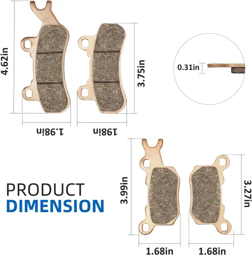 Miniatura 8 de Pastillas de freno delanteras y traseras para Can-Am Defender HD10/HD9/HD8/HD7 2016 2017 2018 2019 2020 2021 2022, 715900379 repuesto de pastillas