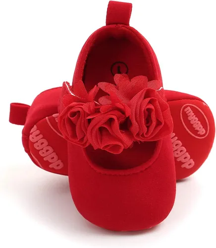 Miniatura 101 de RVROVIC Mocasines de princesa para bebé, zapatos brillantes de Mary Jane, zapatos de cuna de suela suave y ligera de primera calidad, zapatos