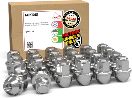 Miniatura 11 de Wheel Accessories Parts 24 tuercas de llanta estilo OEM M14x1.5 14x1.5 rosca OEM de 1.77 pulgadas de largo cromadas 7/8 pulgadas 0.866 in Cromo