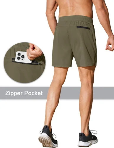 Miniatura 4 de COOFANDY Pantalones cortos deportivos para correr para hombre de 5 pulgadas, paquete de 2 pantalones cortos de entrenamiento para gimnasio