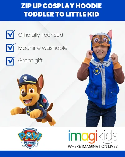 Miniatura 3 de Paw Patrol Rubble Chase Skye Fleece Zip Up Pullover Hoodie Toddler to Little Kid