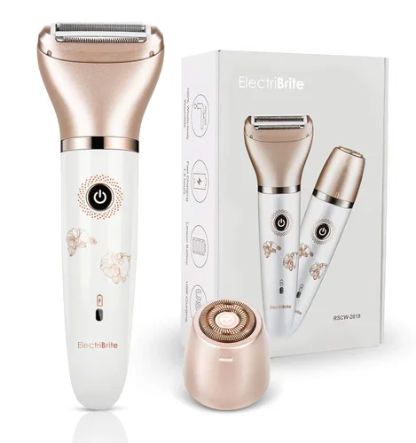 Maquinilla de afeitar eléctrica para mujer – Sin dolor 2 en 1 para mujeres – Removedor de pelo para cara, piernas y axilas, portátil impermeable