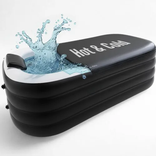 Alaskey® – Tina portátil inflable para baño de hielo o baños calientes | Tina plegable y autosustentable de recuperación para adultos | Duradera,