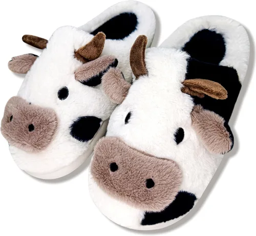 TOPALL Pantuflas para mujeres y hombres, con bordado mejorado, mullidas, mullidas, cómodas, antideslizantes, cálidas, para interiores y exteriores