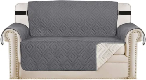Miniatura 23 de H.VERSAILTEX Funda reversible para silla, protector de muebles antideslizante, resistente al agua, con correas elásticas de 2 pulgadas