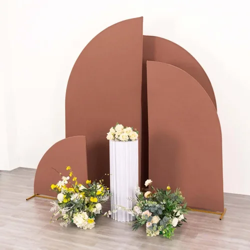 Miniatura 65 de Efavormart - Juego de 4 fundas de elastano beige para arco de media luna, fundas de telón de fondo Chiara de 2.5 pies a 7 pies para escenarios