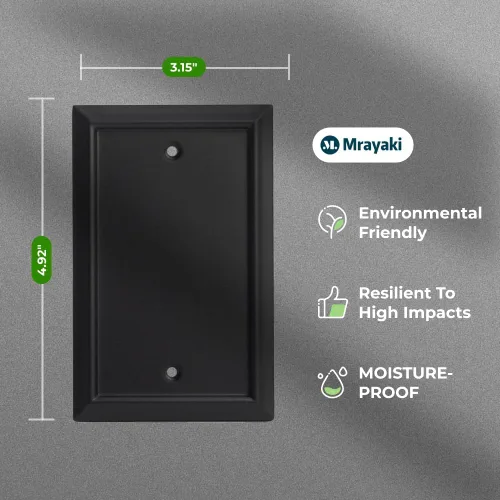 Miniatura 2 de Placa de pared, cubiertas de toma de corriente dúplex, cubierta de interruptor de luz negro mate - Placa de cubierta de toma de corriente eléctrica