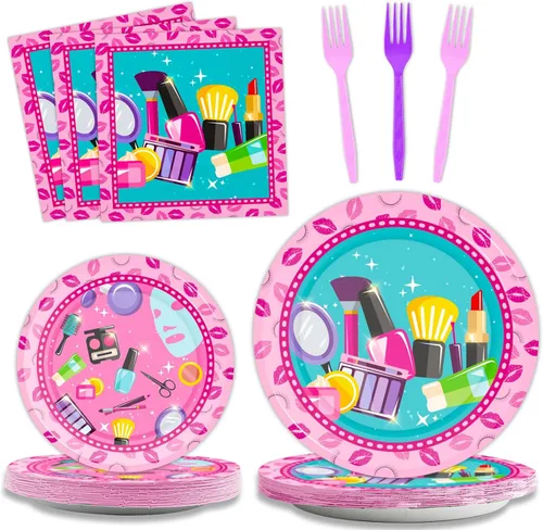 Miniatura 12 de Juego de 96 piezas de suministros para fiesta de delfín, platos de delfín, servilletas, tenedores, papel desechable, para postres, pasteles, vajilla