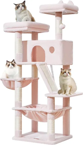 Miniatura 17 de Taoqimiao Árbol para gatos de 57.5 pulgadas, torre para gatos de interior para adultos, condominio extragrande para gatos, 8 postes rascadores