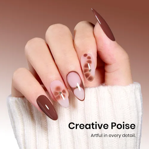 Miniatura 42 de Beetles - Esmalte de uñas de gel marrón – 0.5 onzas líquidas de esmalte de gel marrón oscuro, lámpara LED UV para uñas, regalo de manicura para I