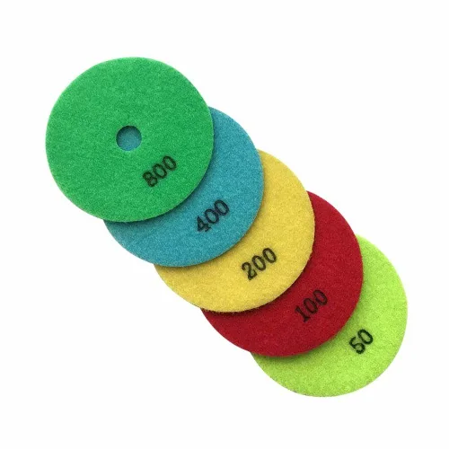 Miniatura 2 de Juego de almohadillas de pulido de piedra seca de 4 pulgadas (grano 50, 100, 200, 400, 800) - para encimeras de granito, mármol y hormigón